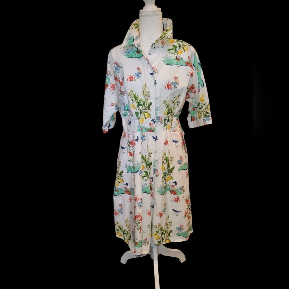 Wayward Fances eShakff XL/18 Floral Print Dress with Collar, pockets